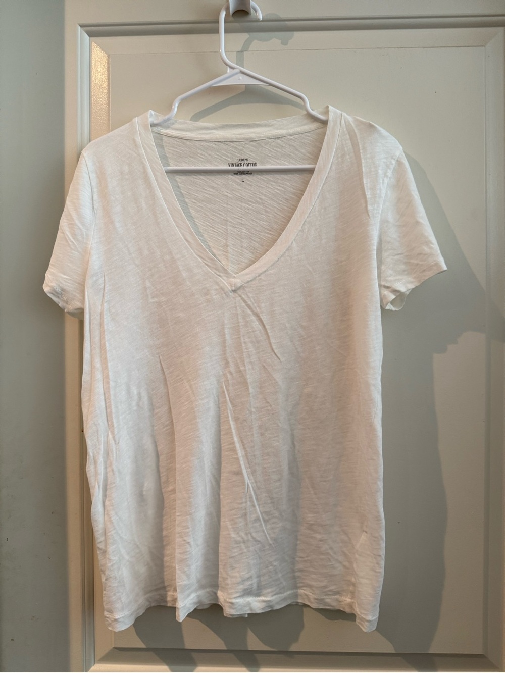 J. Crew Vintage White V-Neck Short Sleeve Tee